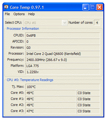 core temp misura la temperatura della cpu